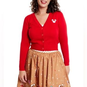 Stitch Shoppe Disney Gingerbread Friends Alexa Cropped Cardigan Sweater